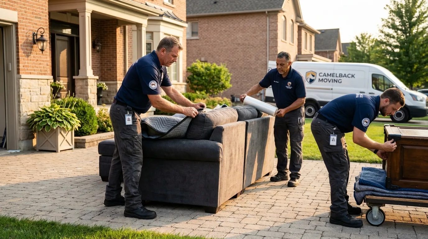 Large estate moving crew wrapping furniture in Umatilla, FL